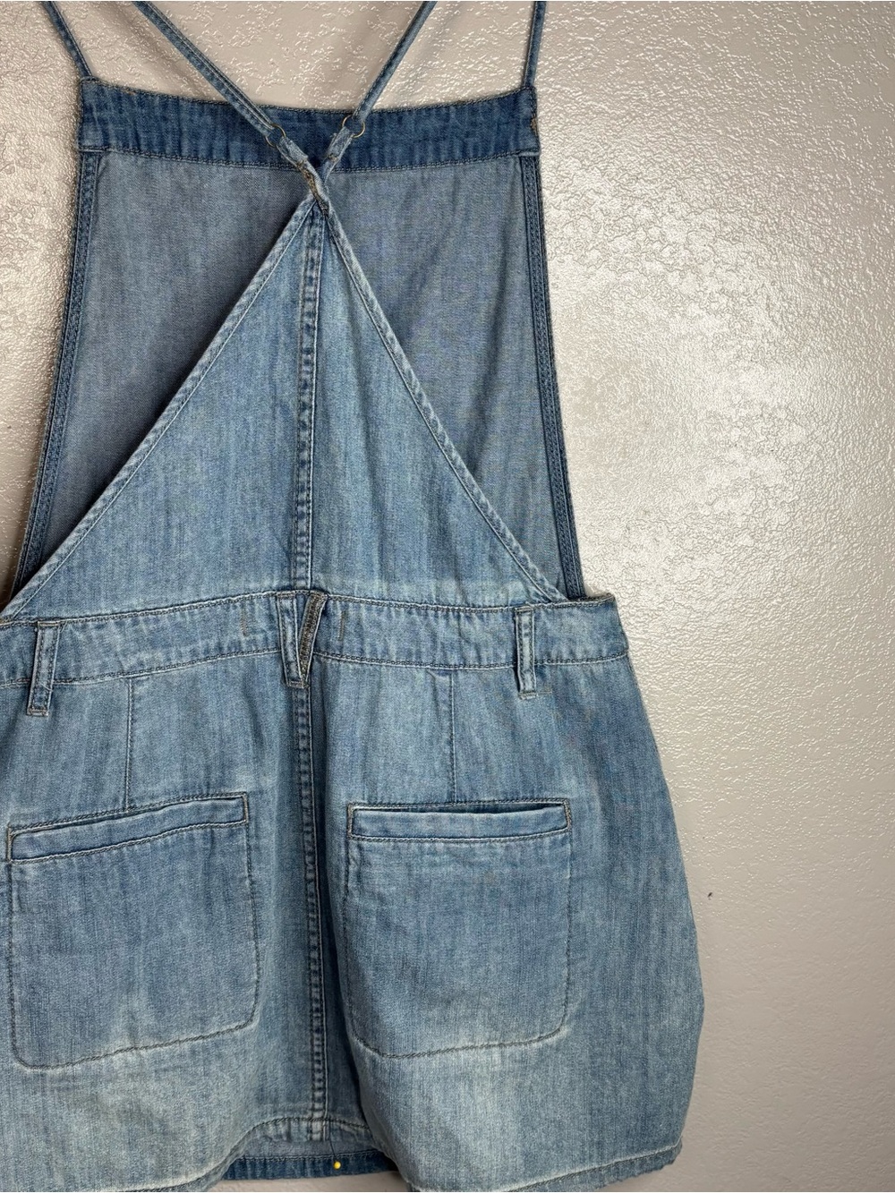 Free People Savannah Light Denim Chambray Overall Jumper Dress New w Tags Size 6 - Picture 8 of 14